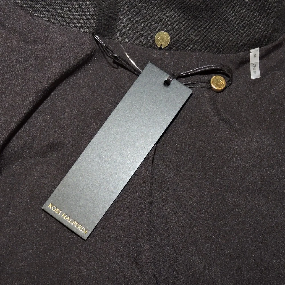 KOBI HALPERIN ⚜ WOMEN'S BLACK COTTON FASHION COAT - Picture 4 of 4